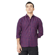 Camisa Slim xadrez da Indian Garage Co para Homem (0620-SH44-24_Azul Marinho XX-GGrande)