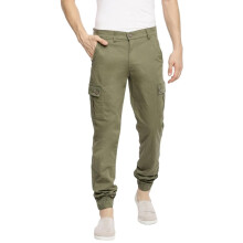The Indian Garage Co Heren Slim Fit Effen Mid Rise Cuffed Cargo Groen, 36