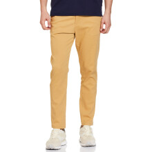 The Indian Garage Co Mænd Slim Fit Solide Mid-Rise Chinos Beige