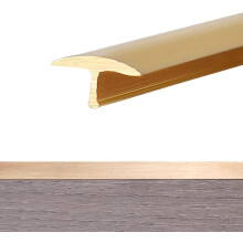Brass Floor Transition Strip T Molding Curved Brushed Brass Threshold Trim for Tile to Carpet 24.5x11.5mm