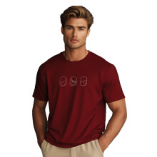 Nobero Mænd Regular Fit T-Shirt(1M-Twts-C1035-Wr3_Rød_M)