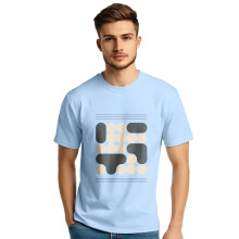 Nobero Herre Graphic Print Regular Fit T-shirt (1M-Twts-C0836-Pbl_Powder Blue)