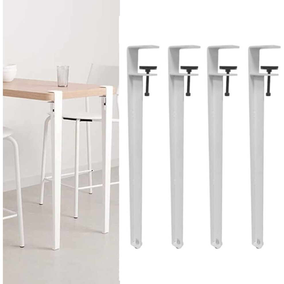 4Pcs Adjustable Metal Table Legs 40Cm Fshape Iron Design White Nodrilling Installation For Coffee Table 9073542897361