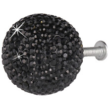 Crystal Cabinet Knobs Clear Drawer Pulls, Single Hole Round Design for Dresser Wardrobe Cupboard