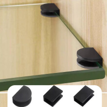10 Pack Black Square Aluminum Glass Clamps for Shower Door, Frameless Brackets Secure Mounting