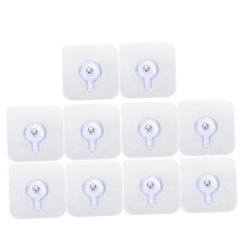 Adhesive Wall Hooks 10pcs Heavy Duty No Drill Picture Hanging Kit for Multi Surface Use