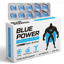 10 Blue Power Fast Action Pills for Men 100mg Tablets, 100% Natural