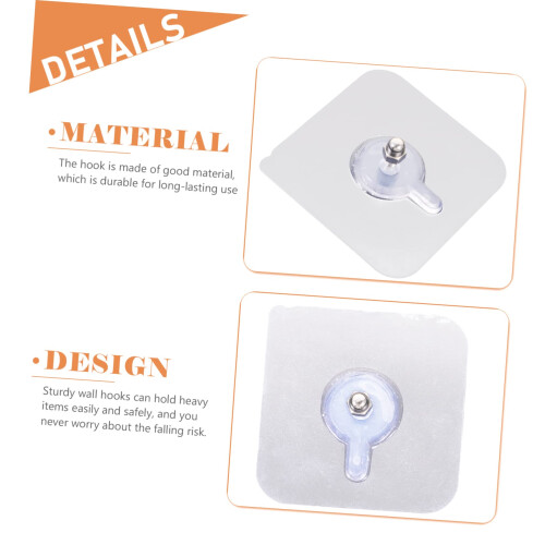 Adhesive Wall Hooks 10pcs Heavy Duty No Drill Picture Hanging Kit for Multi Surface Use 2