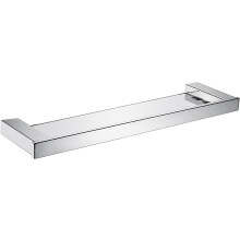 Bathroom Glass Shelf 304 Stainless Steel, Tempered Glass Wall Shelf, No‑Drill Easy Installation, 20.1 Inch Silver