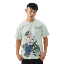 The Souled Store Official Popeye: Spinach Powered Men and Boys T-Shirts Blue Graphic Cotton