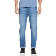 The Indian Garage Co Män Slim Fit Solid Mid-Rise Stretch Jeans Blå