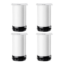 Stainless Steel Furniture Legs Set of 4 Adjustable Table Legs with Floor Protection Pads for Sofa Chair Coffee Table 3.1inch White