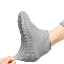 Waterproof Shoe Covers Silicone Rain Boot Protectors with Antislip Grip Reusable Foldable Unisex M Grey