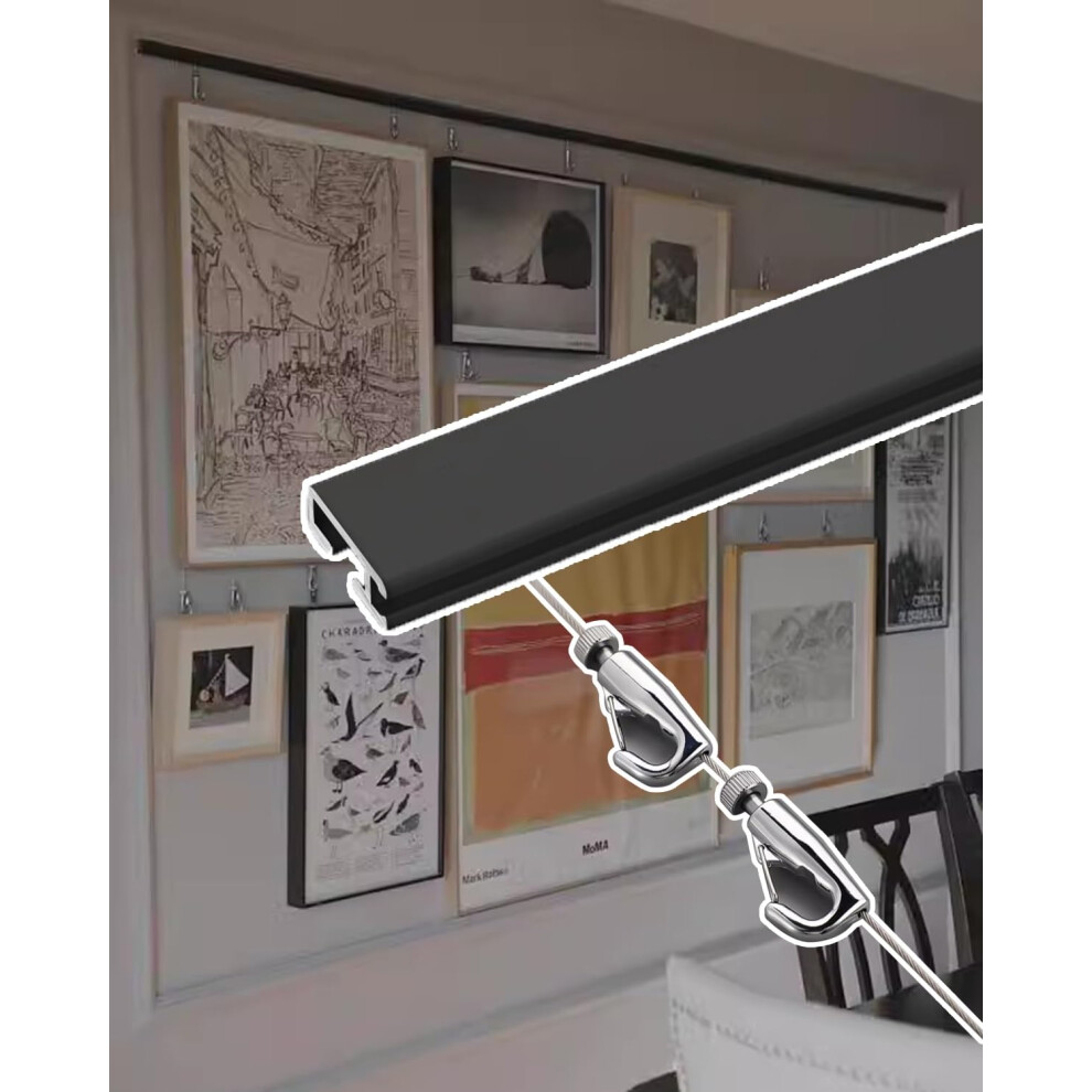 Picture Hanging System Adjustable Nodrill Display Rail For Plaster Walls, Art Gallery Wall Hanging Kit 9771547837374