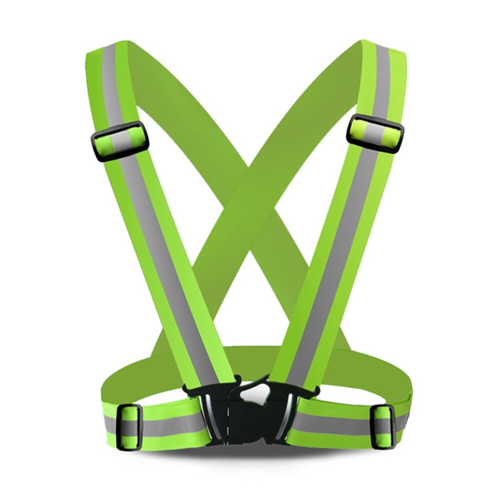 Reflective Safety Vest Fluorescent Yellow Running Reflective Vest With 360 Visibility And Adjustable Straps For Cycling And Outdoor Sports 9771547753407