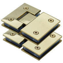 Frameless Shower Door Hinges 304 Stainless Steel Bright Titanium 180 TwoWay Glass Clips HeavyDuty Quiet Operation