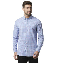 Camisa Casual Thomas Scott Masculina | Manga Longa | Estampada | 100% Algodão | Azul Slate_M