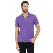 Polo T-Shirt Slim Fit em Algodão para Homem Status Quo | Azul Cromado | L | Cr-Qb-12-Azul Cromado-L