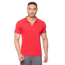 T-Shirt Polo Slim Fit de Algodão Status Quo para Homem | Tea Berry | M | Cr-Qb-12-Tea Berry-M