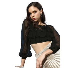 Style Quotient Dames Zwarte Effen Tops