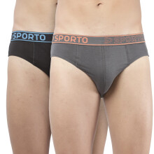 Sporto Macho Super Algodão Penteado 2-Way Strech Mini Brief Pack 2 (Cor Pode Variar)