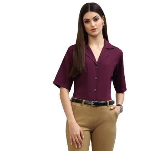 Style Quotient Dames Paarse Formele Overhemden