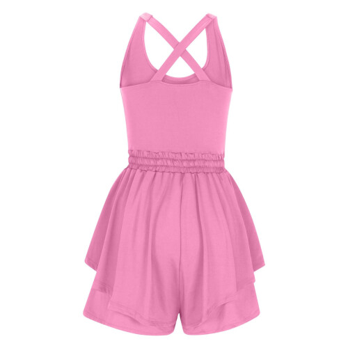 Women's Romper Sleeveless Running Athletic Padded-orangered M 1
