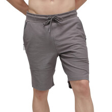 Heren Charcoal Grijze Katoenmix Bermuda Shorts Met 2 Ritszakken En 1 Achterzak