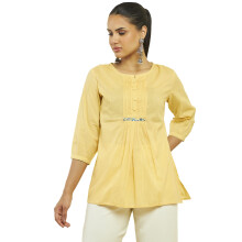 Túnica Amarela de Algodão para Mulheres Soch (8907715925968_Amarelo_M)