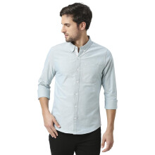 Thomas Scott Ανδρικό Πουκάμισο Slim Fit 100% Βαμβάκι Πράσινο με Κουμπωτό Γιακά