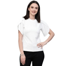 Style Quotient Dames Witte Poly Knit Slim Casual Top
