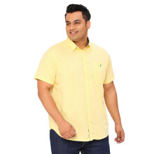 Camisa Casual Thomas Scott Masculina | Manga Curta | Estampada | Tamanho Plus | 100% Algodão | Amarelo_6XL