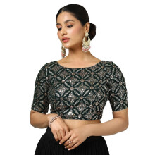 Blusa Padded Verde Georgette Soch Feminina Com Strass