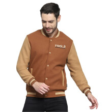 Rock.It Heren Geprinte Rustkleurige Bandnek Volledige Mouwen Sweatshirt