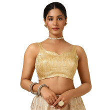 Blusa Padded Tussar Zari Dourada Feminina Soch
