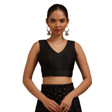 Blusa Padded Sólida Tussar Preta Soch para Mulheres