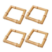 Servilleteros de Madera de Bambú Juego de 4, Servilletero Natural de RatáN Hecho a Mano Anillos Decoraciones de Mesa
