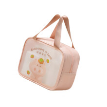 Large Capacity Waterproof Makeup Toiletry Bag-Pink single layer