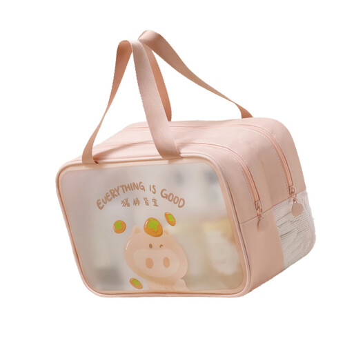 Sac robuste de support de savon de shampooing-Double couche rose