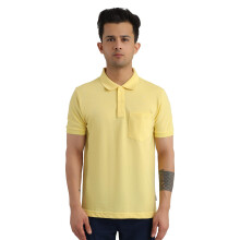 Bumchums Rupa Men Polo T-Shirt de Algodão Com Manga Curta e Bolso (2013 Amarelo Limão 00M)