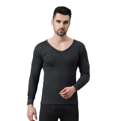 Dixcy Josh Ανδρικό V-Neck Φούτερ Μάκρυ Μανίκι (Σκούρο Γκρι Μελανζέ)-Μ