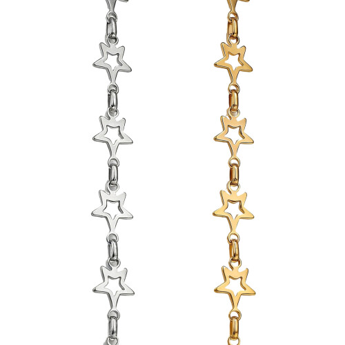 Practical Hollow Star Shape Necklace Chain-Steel color 1