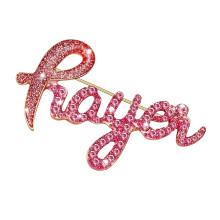 Elegante broche voor borstkankerbewustzijn met fonkelende-6