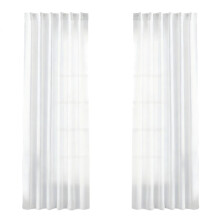 2 Panel Faux Linen Curtains Light Filtering-White W127 214