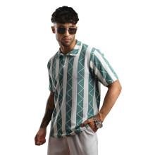 Shodox Camiseta Polo Stripada Masculina de Corte Regular | T-Shirt Casual de Manga Curta para Escritório, Festa ou Noite