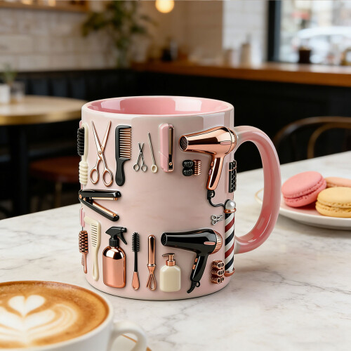Professionelle Friseur-Design-Keramik-Teetasse mit-11 Unzen 2