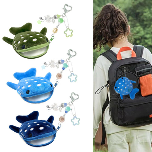 Leuke Shark Designs kinderportemonnee met ritssluiting-Paars 2