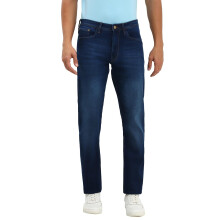 Mænds Navy Regular Fit Mørk Vask Jeans