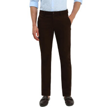Herre Brun Slim Fit Ensfarvede Casual Bukser