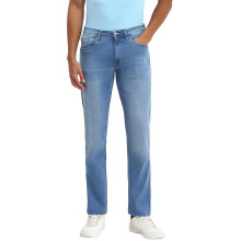 Heren Blauwe Regular Fit Lichte Was Jeans